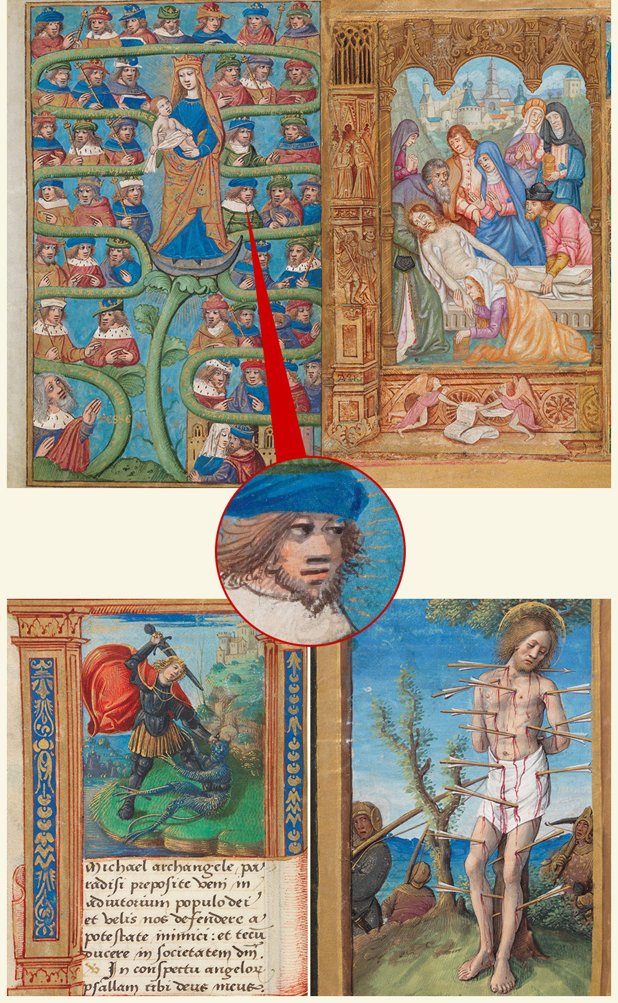 BOOKS of HOURS - 12 Very Rare COLOR Illuminated Manuscripts 1400